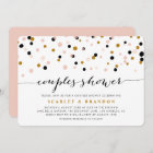 Pink, Gold and Black Confetti Dots Couples Shower