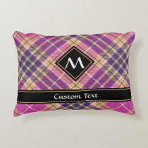 Pink, Gold and Blue Tartan Accent Pillow