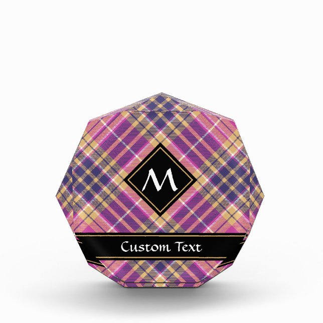 Pink, Gold and Blue Tartan Acrylic Award (Front)