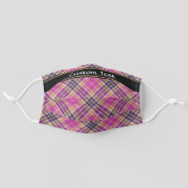 Pink, Gold and Blue Tartan Adult Cloth Face Mask