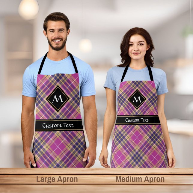 Pink, Gold and Blue Tartan Apron (Creator Uploaded)