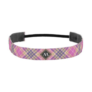 Pink, Gold and Blue Tartan Athletic Headband