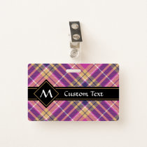 Pink, Gold and Blue Tartan Badge