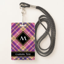 Pink, Gold and Blue Tartan Badge