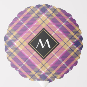 Pink, Gold and Blue Tartan Balloon