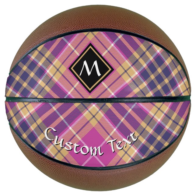 Pink, Gold and Blue Tartan Basketball (Front)