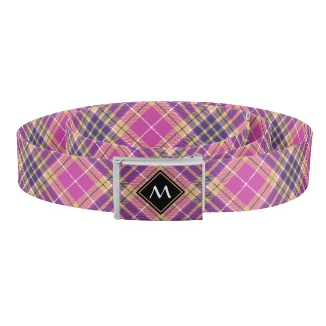 Pink, Gold and Blue Tartan Belt (Coil)