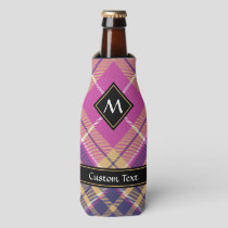 Pink, Gold and Blue Tartan Bottle Cooler