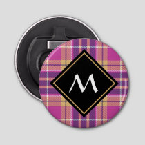 Pink, Gold and Blue Tartan Bottle Opener