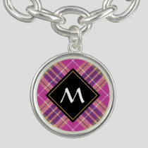 Pink, Gold and Blue Tartan Bracelet