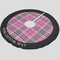 Pink, Gold and Blue Tartan Brushed Polyester Tree Skirt