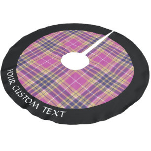 Pink, Gold and Blue Tartan Brushed Polyester Tree Skirt