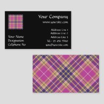 Pink, Gold and Blue Tartan Business Card