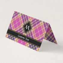 Pink, Gold and Blue Tartan Business Card