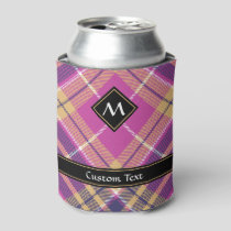 Pink, Gold and Blue Tartan Can Cooler