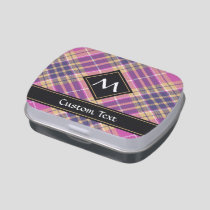 Pink, Gold and Blue Tartan Candy Tin