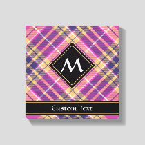 Pink, Gold and Blue Tartan Canvas Print