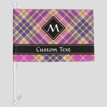 Pink, Gold and Blue Tartan Car Flag