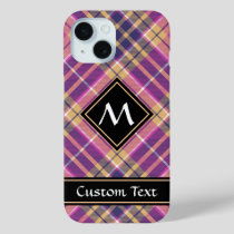 Pink, Gold and Blue Tartan iPhone 15 Case
