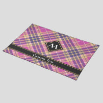 Pink, Gold and Blue Tartan Cloth Placemat