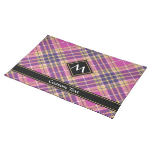Pink, Gold and Blue Tartan Cloth Placemat