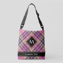 Pink, Gold and Blue Tartan Crossbody Bag