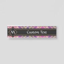 Pink, Gold and Blue Tartan Door Sign