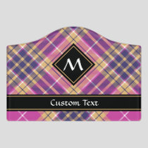 Pink, Gold and Blue Tartan Door Sign