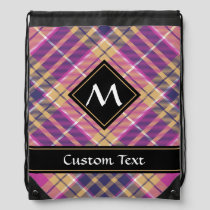 Pink, Gold and Blue Tartan Drawstring Bag