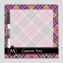 Pink, Gold and Blue Tartan Dry Erase Board