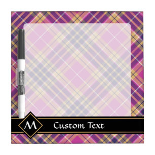 Pink, Gold and Blue Tartan Dry Erase Board
