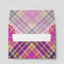 Pink, Gold and Blue Tartan Envelope