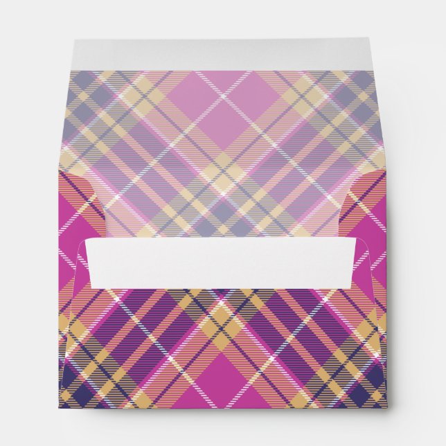 Pink, Gold and Blue Tartan Envelope (Back (Bottom))