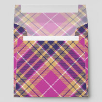 Pink, Gold and Blue Tartan Envelope