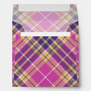 Pink, Gold and Blue Tartan Envelope