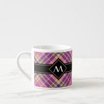 Pink, Gold and Blue Tartan Espresso Cup