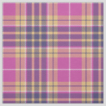 Pink, Gold and Blue Tartan Fabric