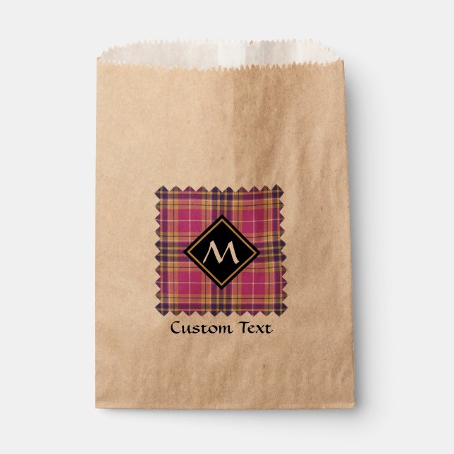 Pink, Gold and Blue Tartan Favor Bag (Front)