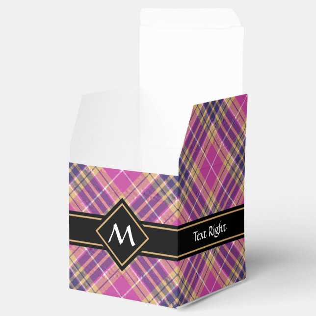 Pink, Gold and Blue Tartan Favor Boxes (Opened)