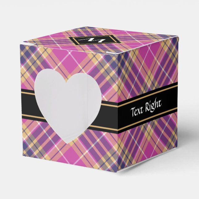 Pink, Gold and Blue Tartan Favor Boxes (Front Side)