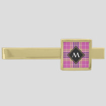 Pink, Gold and Blue Tartan Finish Tie Bar