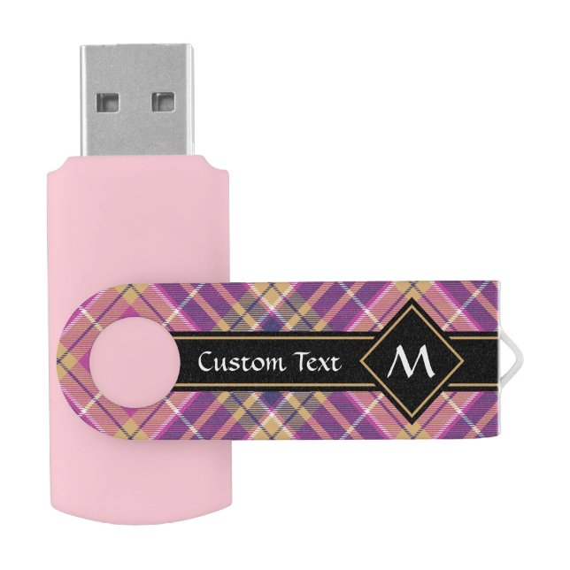Pink, Gold and Blue Tartan Flash Drive (Opened)