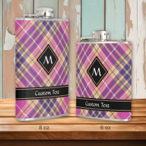 Pink, Gold and Blue Tartan Flask