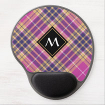 Pink, Gold and Blue Tartan Gel Mouse Pad