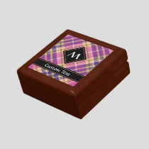 Pink, Gold and Blue Tartan Gift Box