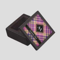 Pink, Gold and Blue Tartan Gift Box