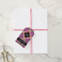Pink, Gold and Blue Tartan Gift Tags