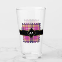 Pink, Gold and Blue Tartan Glass