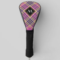Pink, Gold and Blue Tartan Golf Head Cover