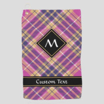 Pink, Gold and Blue Tartan Golf Towel